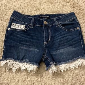 Dark wash girls shorts